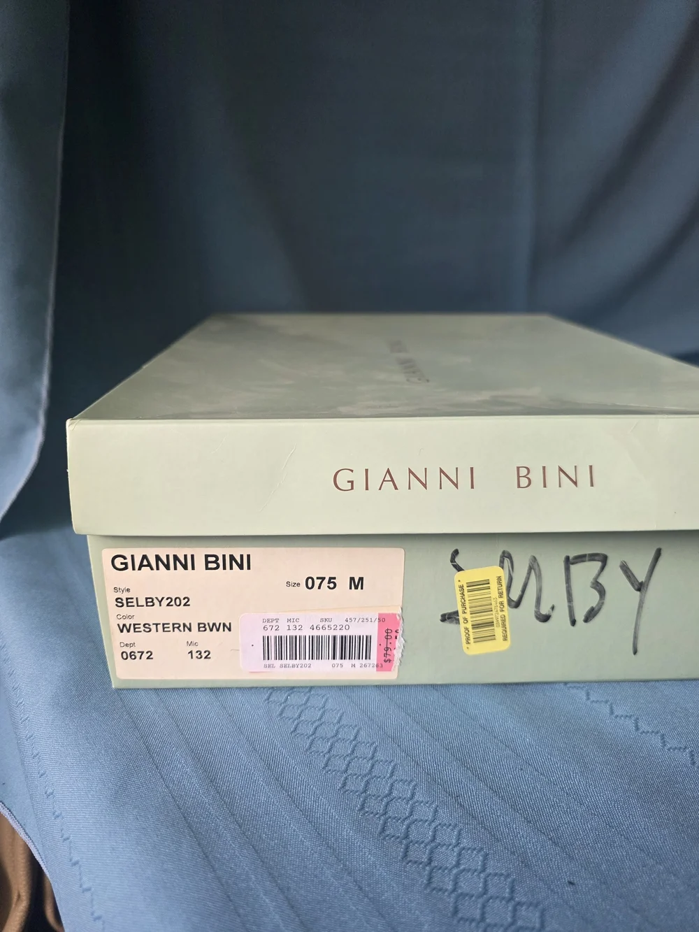 Gianni Bini Selby Western Brown Leather Ankle Boots 7.5M